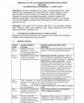 Customer Representatives Group Meeting Minutes 22 May 2018